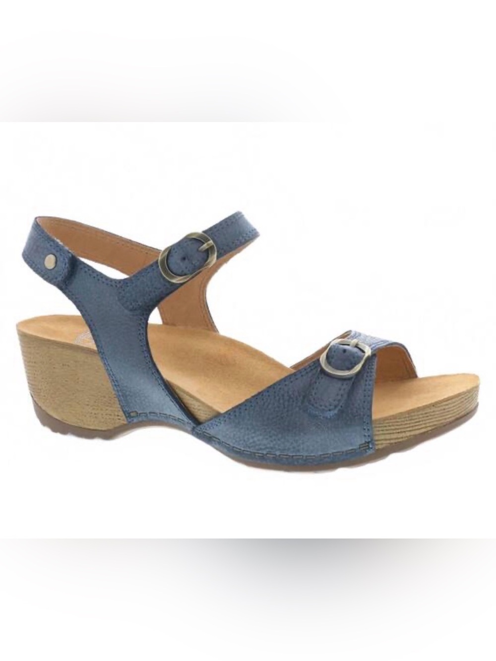 Dansko Blue Leather Wedge Sandals – Size 41